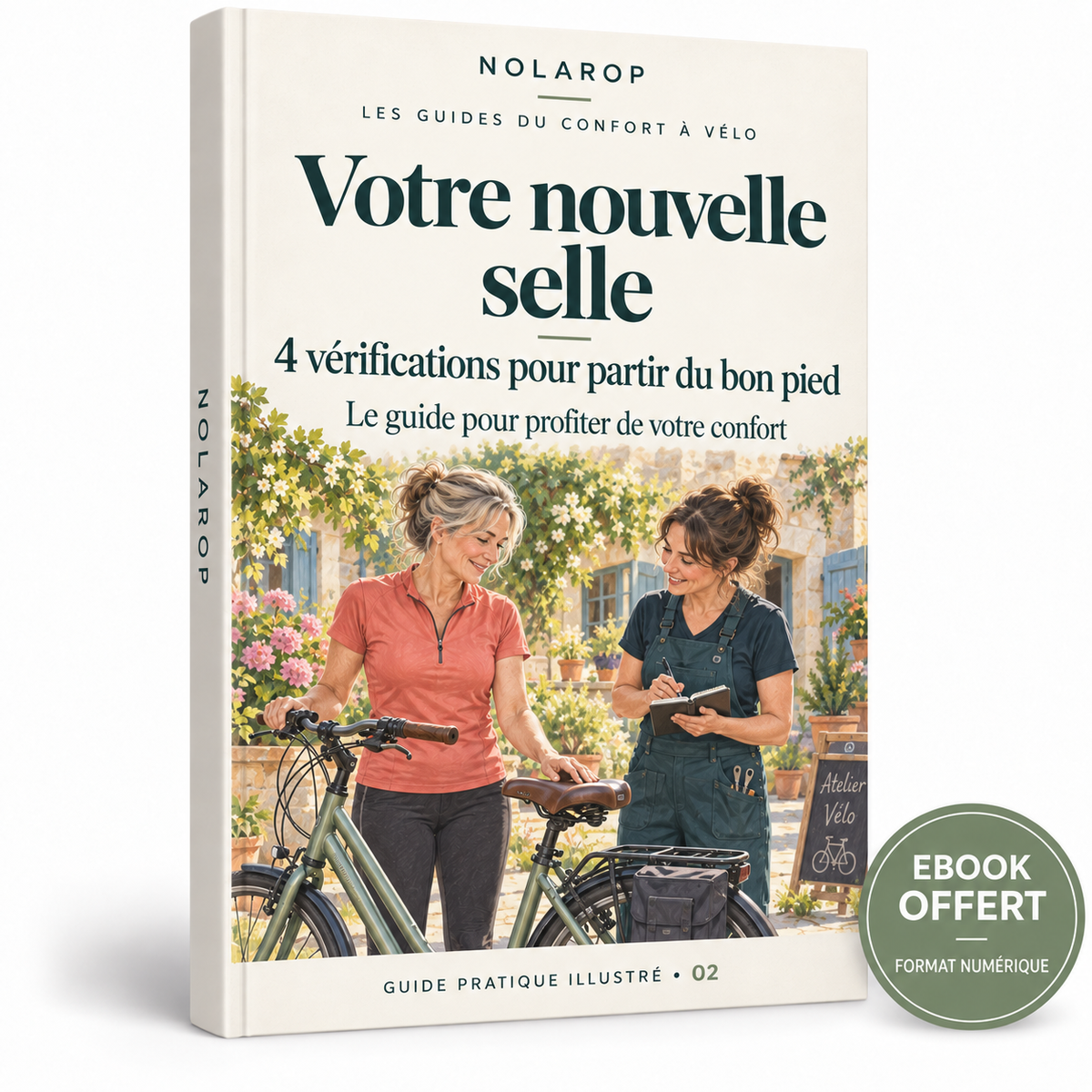 EBOOK — Votre nouvelle selle : 4 vérifications pour partir du bon pied. Le guide illustré pour adapter votre installation à votre corps et profiter d’une assise plus confortable. Nolarop