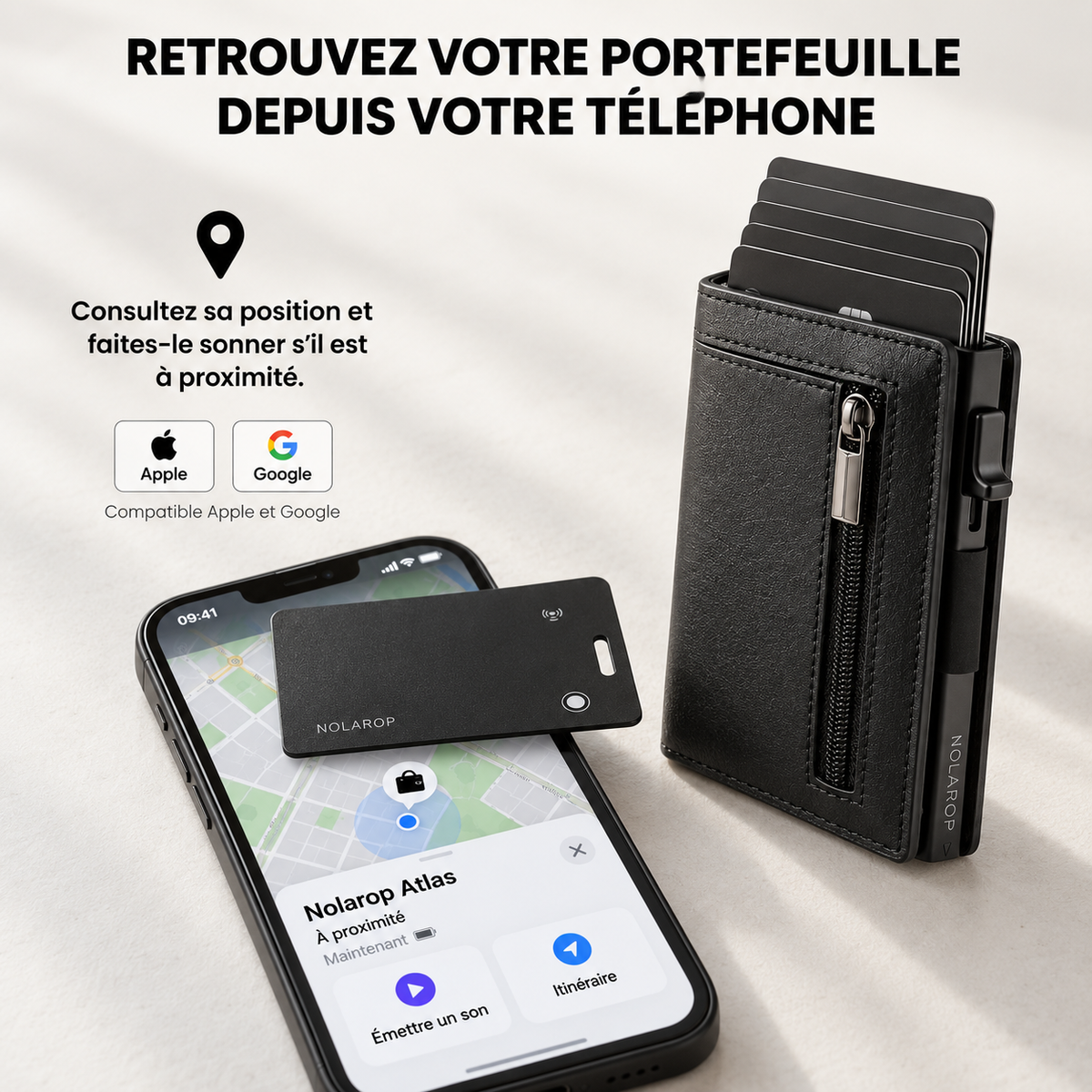 Nolarop Atlas - Le portefeuille que vous pouvez retrouver depuis votre téléphone. Nolarop