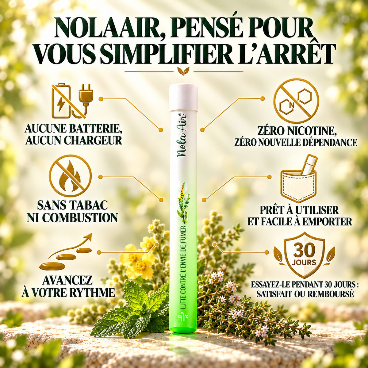 Nola Air™ — Gardez le geste. Devenez enfin non-fumeur. Nolarop